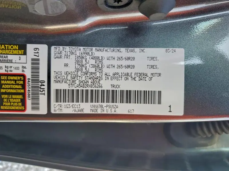 2024 TOYOTA TUNDRA CREWMAX SR  