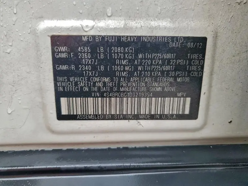 2013 SUBARU OUTBACK 2.5I PREMIUM  