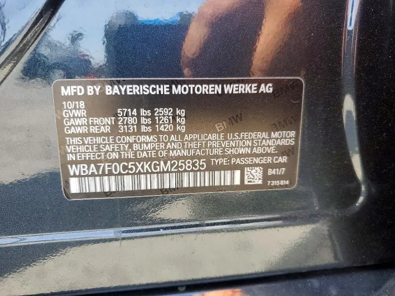 2019 BMW 750 I  