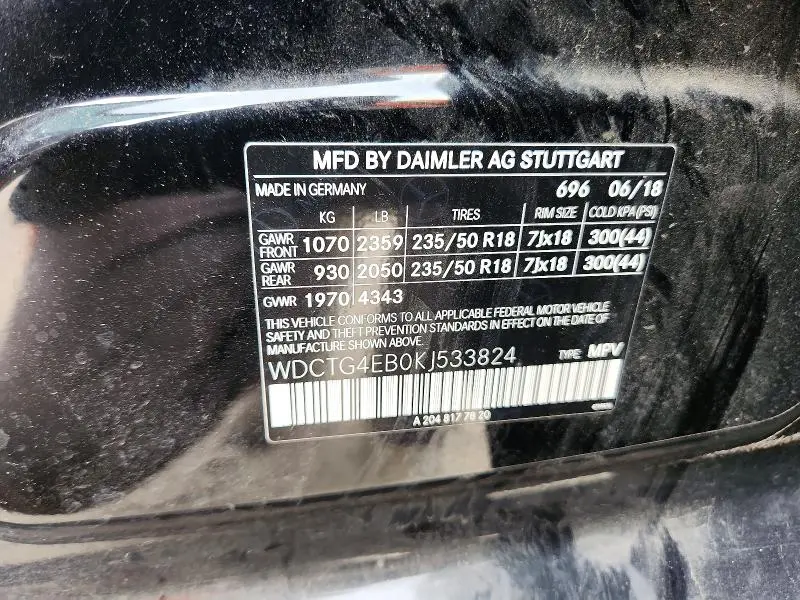 2019 MERCEDES-BENZ GLA 250  