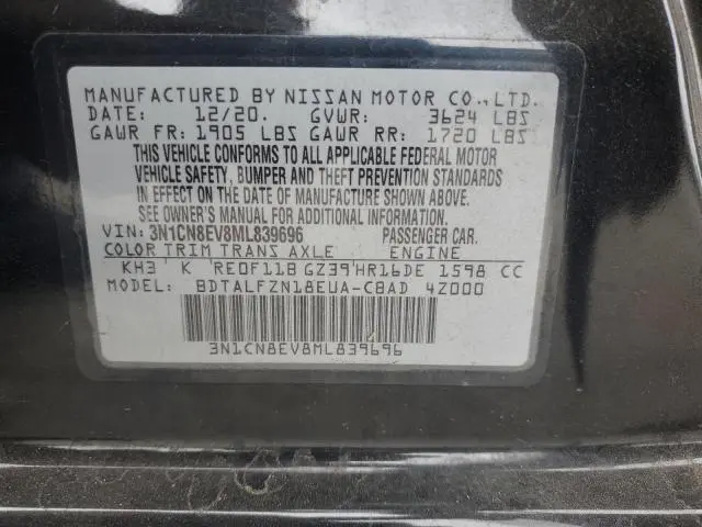 2021 NISSAN VERSA SV  