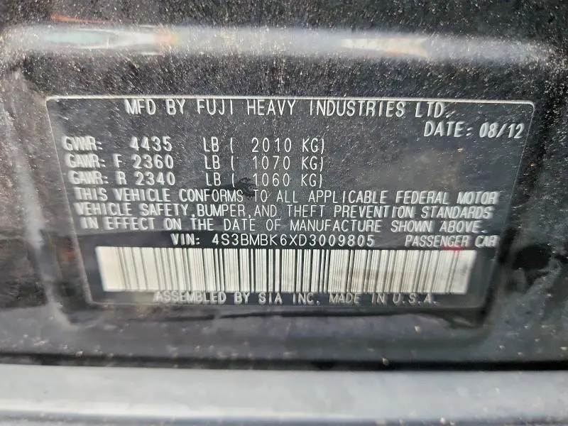 2013 SUBARU LEGACY 2.5I LIMITED  