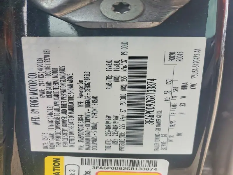 2016 FORD FUSION TITANIUM  