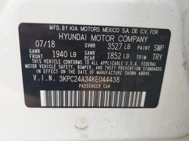 2019 HYUNDAI ACCENT SE  