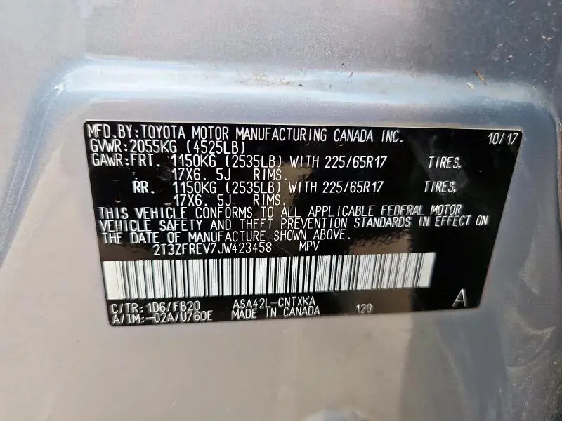 2018 TOYOTA RAV4 LE  