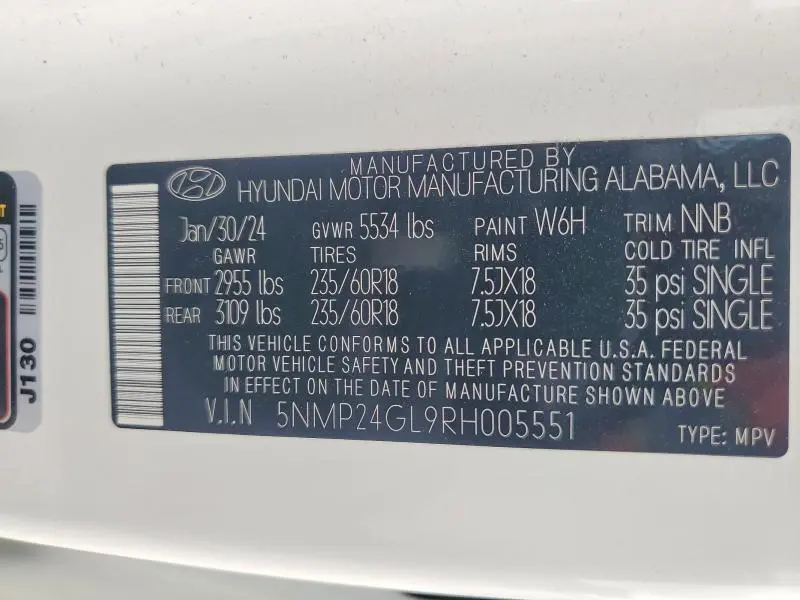 2024 HYUNDAI SANTA FE SEL  