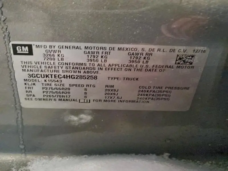 2017 CHEVROLET SILVERADO K1500 HIGH COUNTRY  