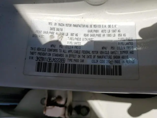 2018 MAZDA 3 TOURING