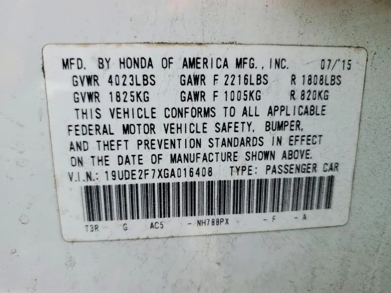 2016 ACURA ILX PREMIUM  