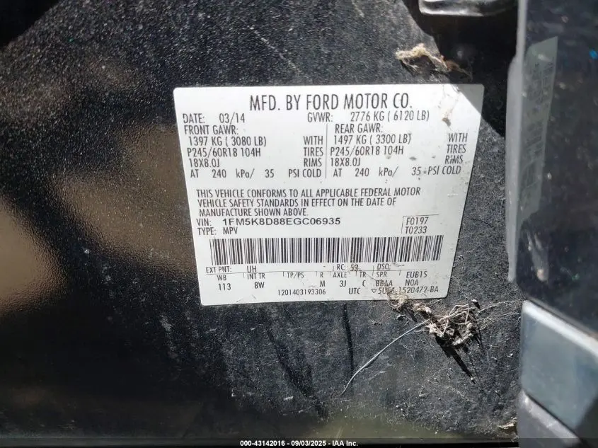 2014 FORD EXPLORER XLT