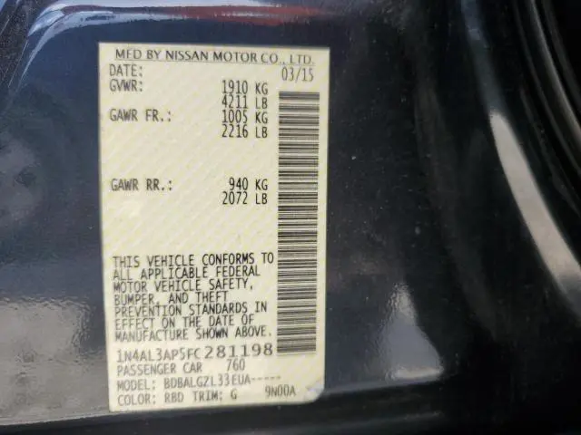 2015 NISSAN ALTIMA 2.5  