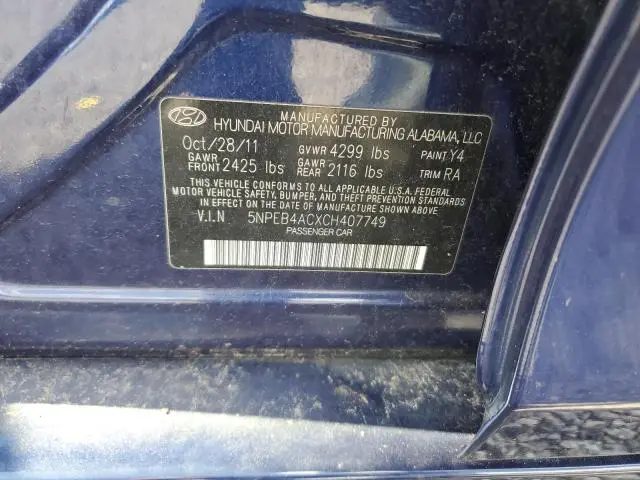 2012 HYUNDAI SONATA GLS  