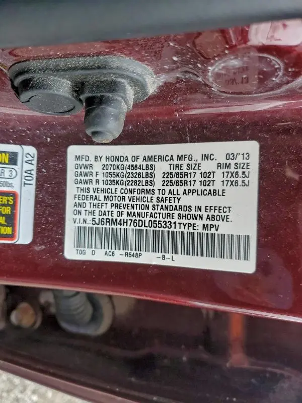 2013 HONDA CR-V EXL  