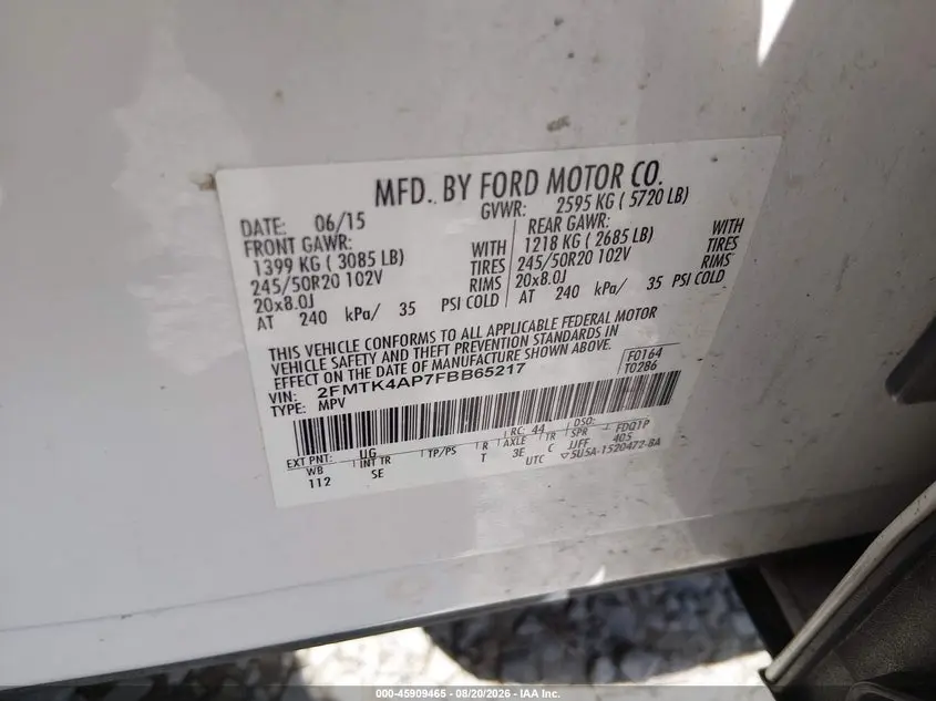 2015 FORD EDGE SPORT
