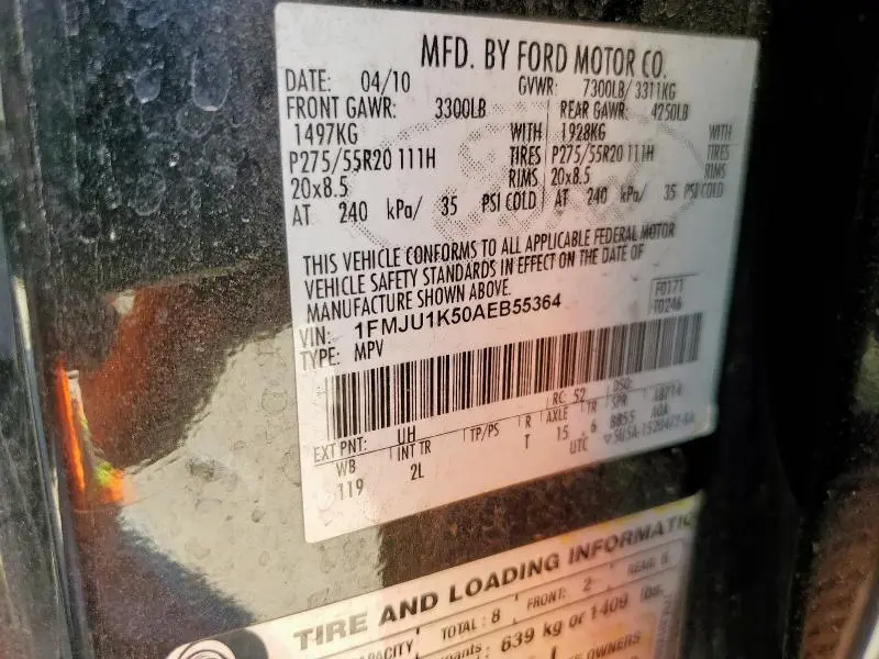 2010 FORD EXPEDITION LIMITED  