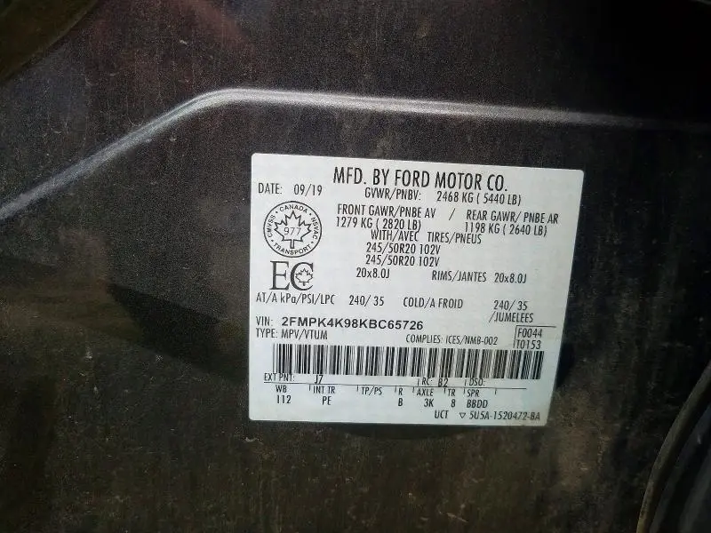 2019 FORD EDGE TITANIUM  