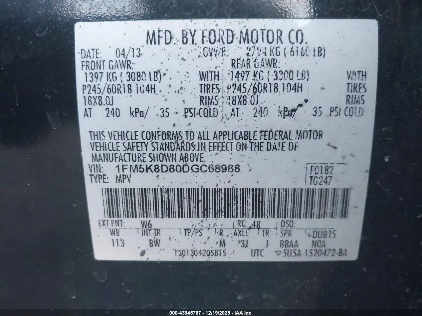 2013 FORD EXPLORER XLT