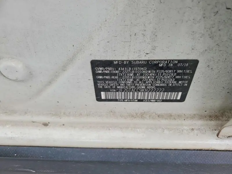 2019 SUBARU CROSSTREK PREMIUM  