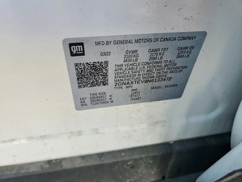 2022 CHEVROLET EQUINOX LT  