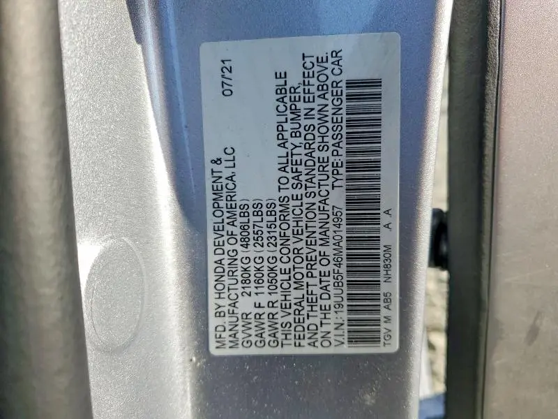 2021 ACURA TLX TECHNOLOGY  