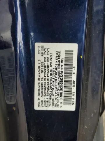 2016 HONDA ODYSSEY SE  
