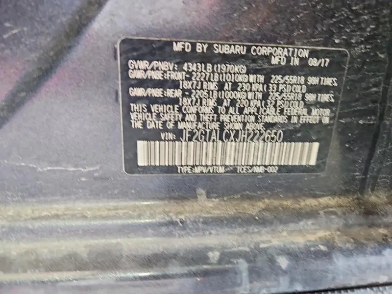 2018 SUBARU CROSSTREK   