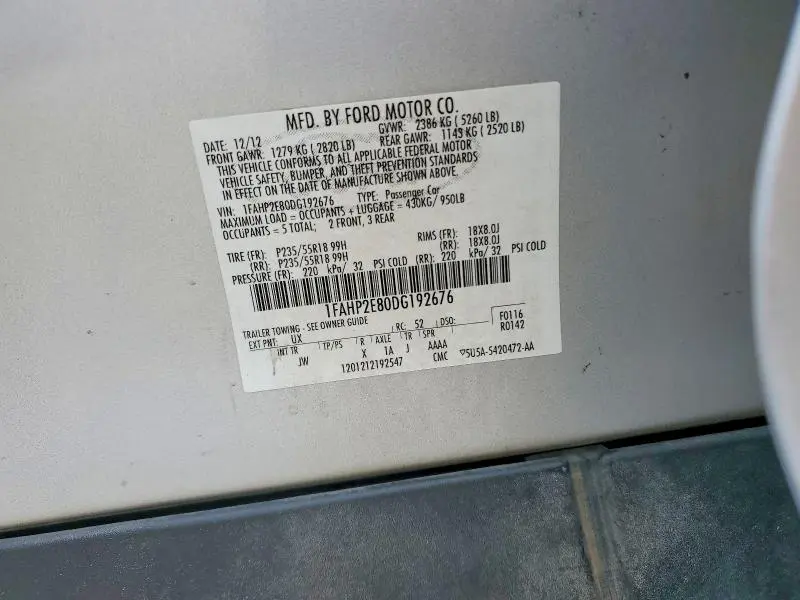 2013 FORD TAURUS SEL
