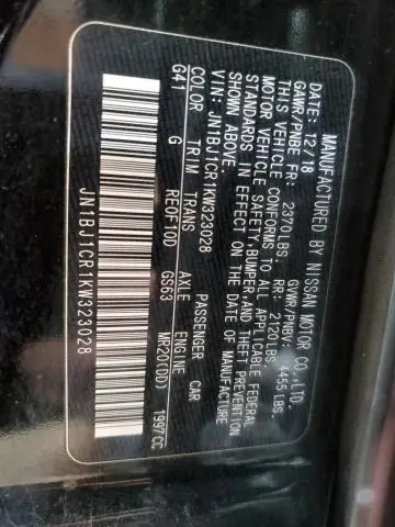 2019 NISSAN ROGUE SPORT S  