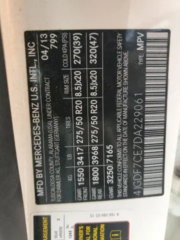 2013 MERCEDES-BENZ GL 450 4MATIC  