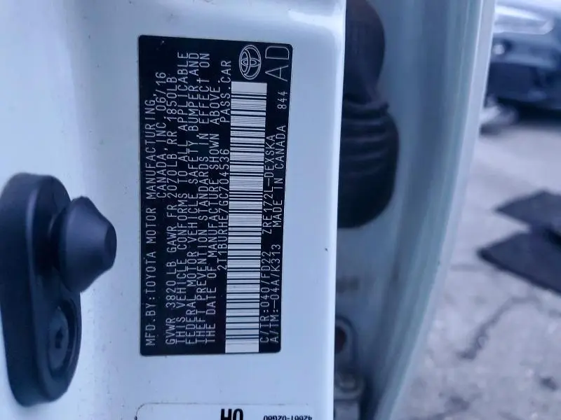 2016 TOYOTA COROLLA L  