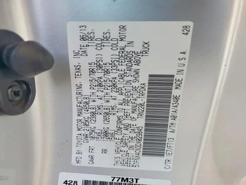 2013 TOYOTA TACOMA BASE  