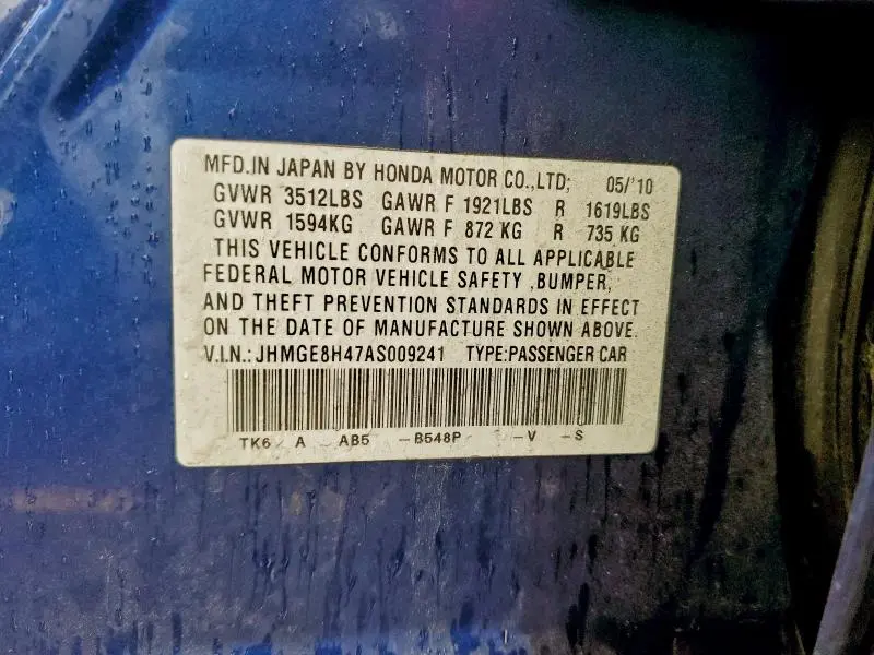 2010 HONDA FIT SPORT  