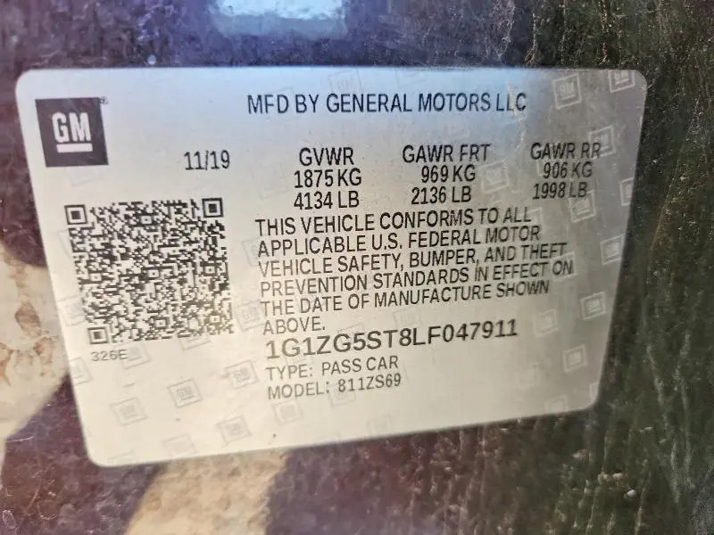 2020 CHEVROLET MALIBU RS  