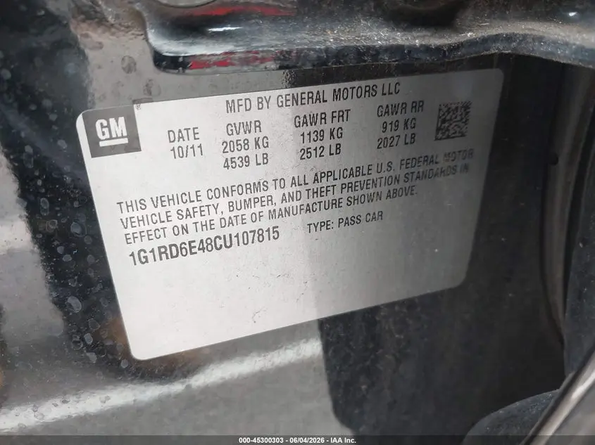 2012 CHEVROLET VOLT  