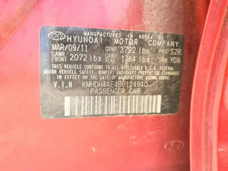 2011 HYUNDAI ELANTRA GLS  