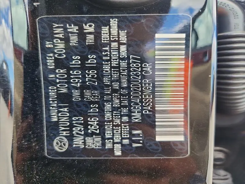 2013 HYUNDAI GENESIS 3.8L  