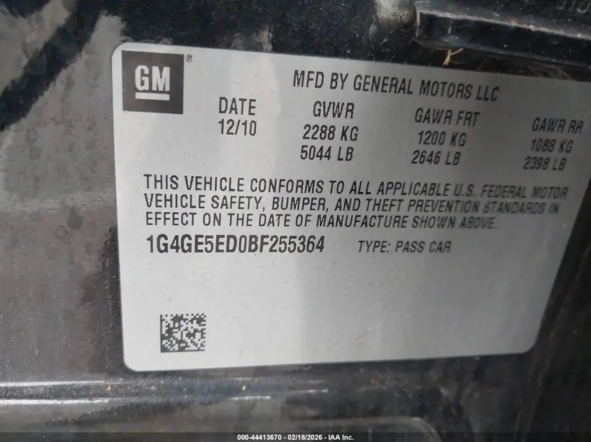 2011 BUICK LACROSSE CXS