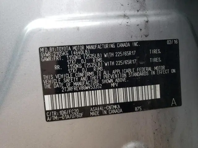 2016 TOYOTA RAV4 XLE