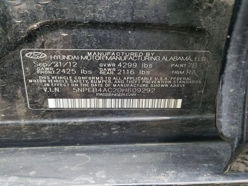 2013 HYUNDAI SONATA GLS  