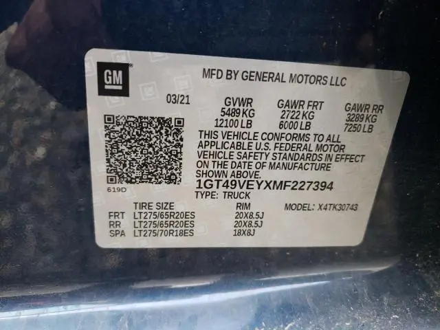 2021 GMC SIERRA K3500 AT4  