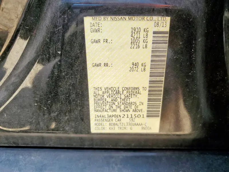 2014 NISSAN ALTIMA 2.5  