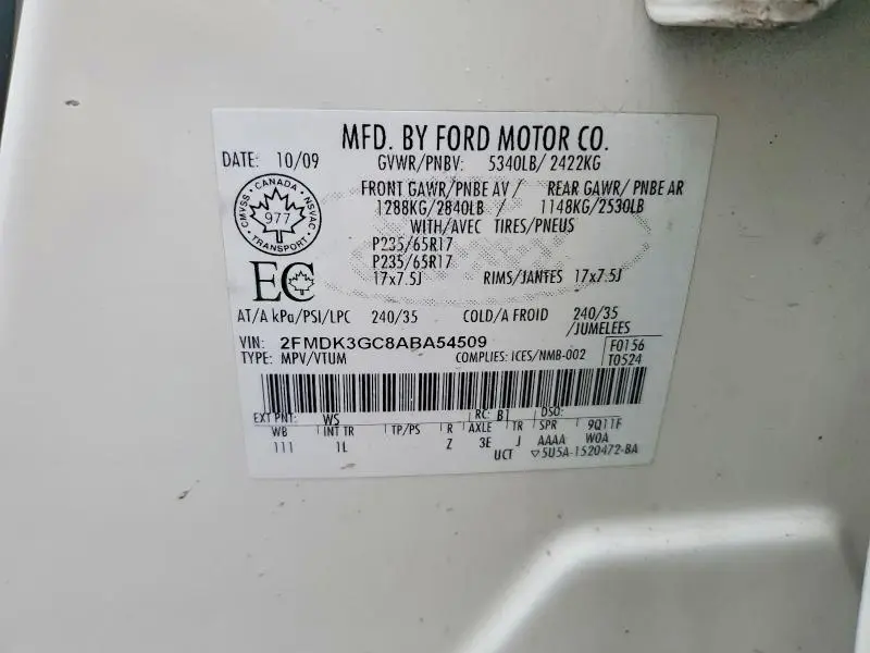 2010 FORD EDGE SE  