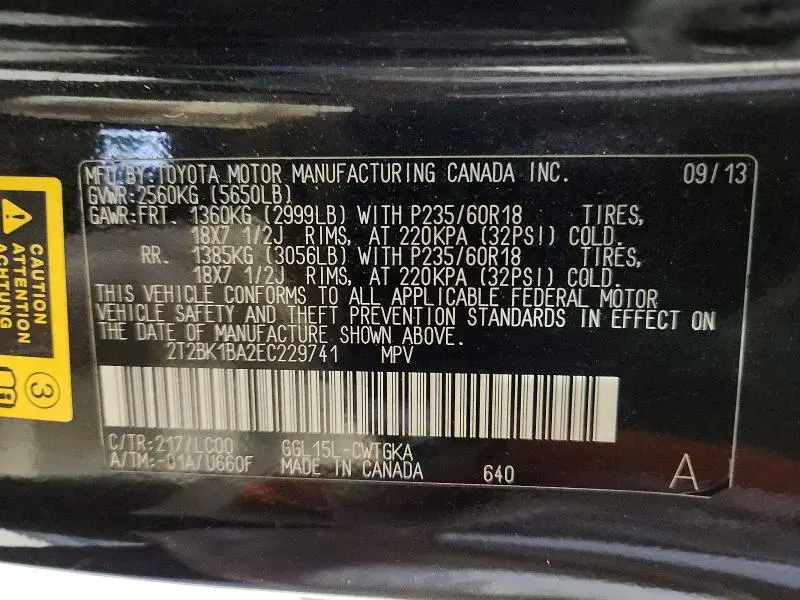 2014 LEXUS RX 350 BASE  