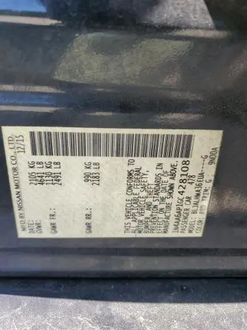 2016 NISSAN MAXIMA 3.5S