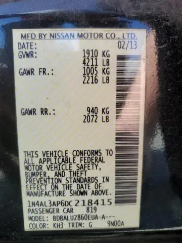 2013 NISSAN ALTIMA 2.5  