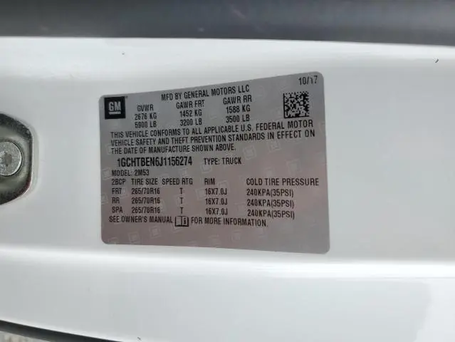 2018 CHEVROLET COLORADO   