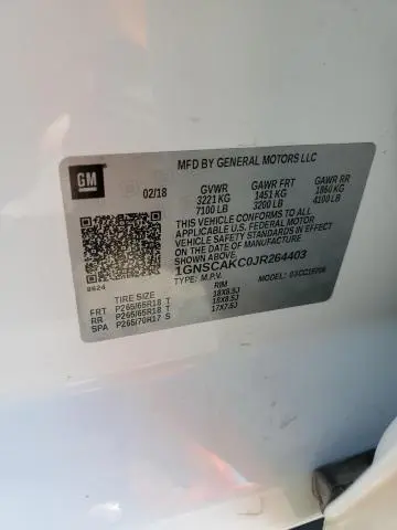 2018 CHEVROLET TAHOE C1500 LS  