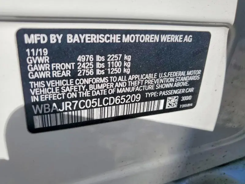 2020 BMW 530 XI  
