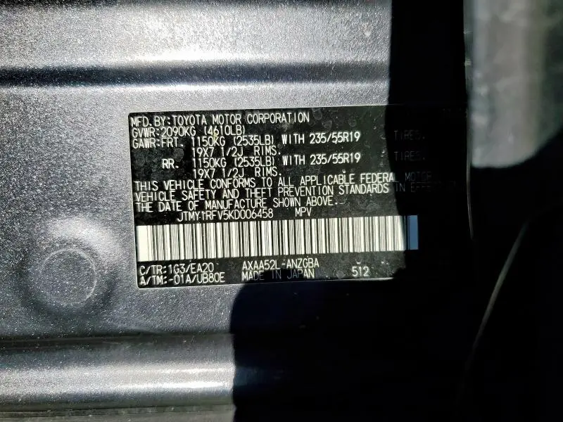 2019 TOYOTA RAV4 LIMITED  