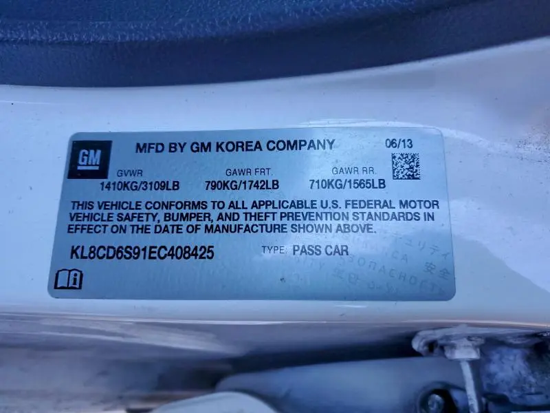 2014 CHEVROLET SPARK 1LT  